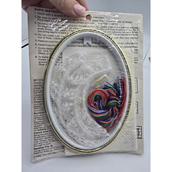 VTG 1986 The New Berlin Co. Counted Cross Stitch 4"x5" Life Love Floral - Picture 2 of 2